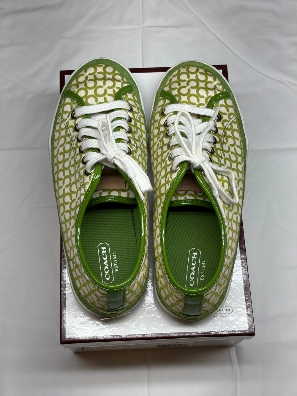 Coach Women's Green Signature Court Sneaker Size 7